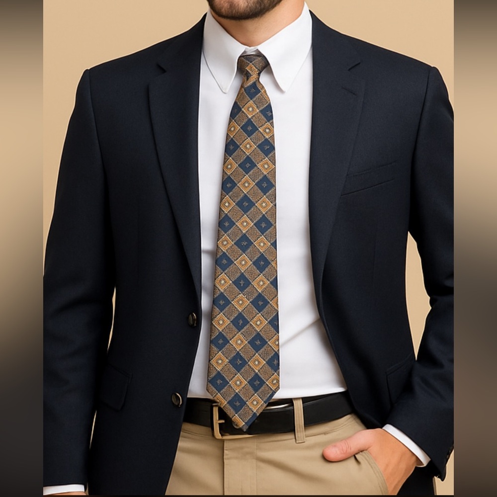 Tommy Hilfiger Silk Tie Plaid Check Geometric Vintage Preppy Men’s